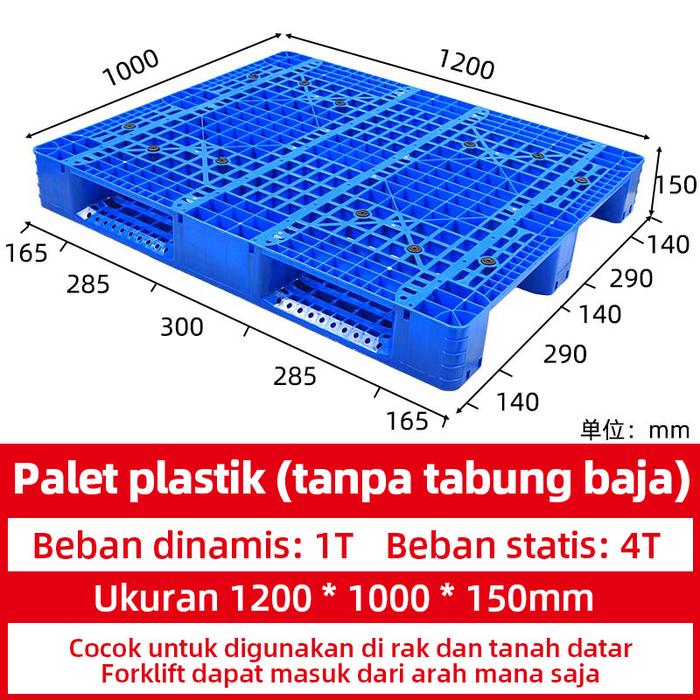 PALLET PLASTIK BARU MURAH BIRU LINHUI 1210 RACKABLE 120x100x15 CM | PALLETPLASTIKINDUSTRI.COM