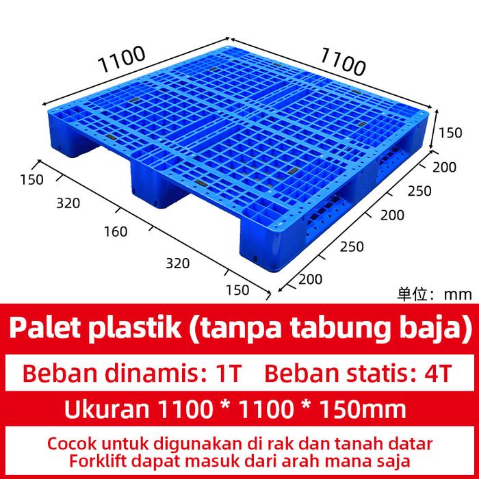 PALLET PLASTIK BARU WARNA BIRU LINHUI 1111 RACKABLE 110x110x15 CM | PALLETPLASTIKINDUSTRI.COM