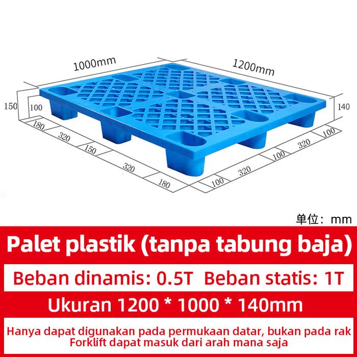 PALLET PLASTIK BARU WARNA BIRU LINHUI 1210 NESTABLE 120x100x14 CM | PALLETPLASTIKINDUSTRI.COM