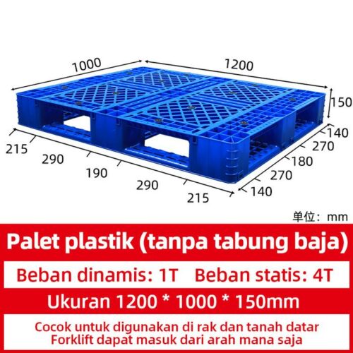 PALLET PLASTIK BARU WARNA BIRU LINHUI 1210 STACKABLE 120x100x15 CM | PALLETPLASTIKINDUSTRI.COM