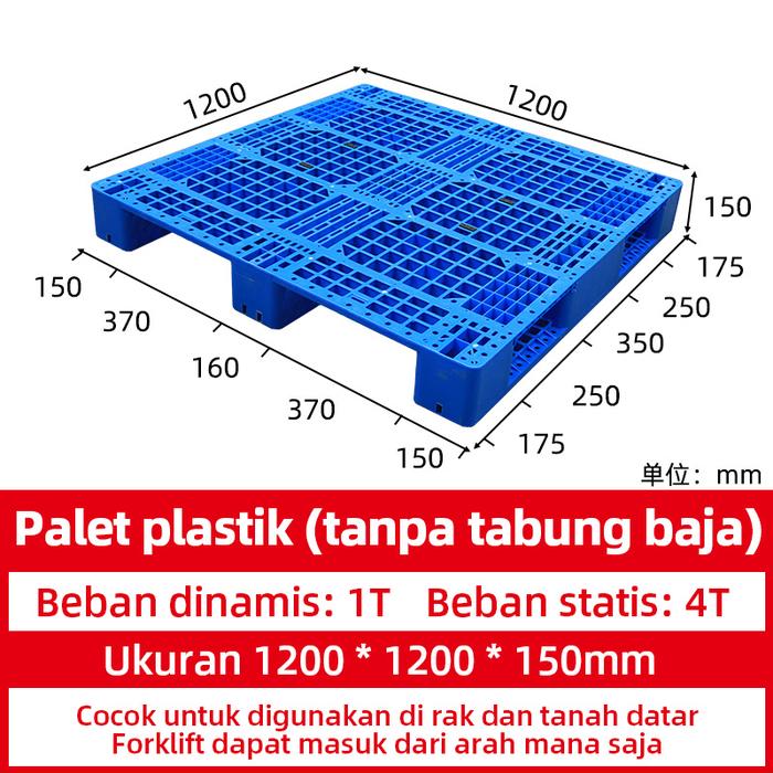 PALLET PLASTIK BARU WARNA BIRU LINHUI 1212 RACKABLE 120x120x15 CM | PALLETPLASTIKINDUSTRI.COM