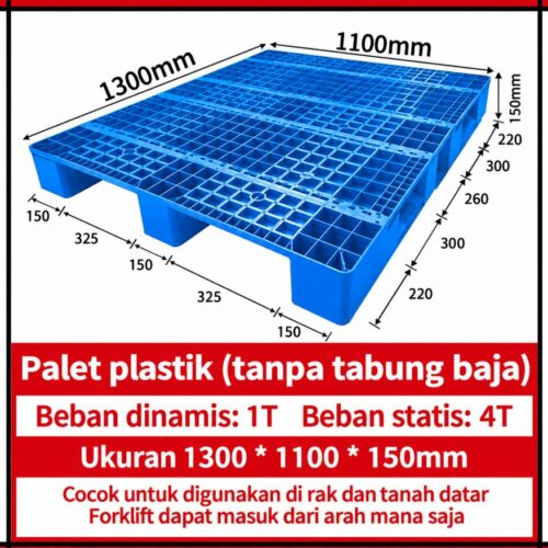 PALLET PLASTIK BARU WARNA BIRU LINHUI 1311 RACKABLE 130x110x15 CM | PALLETPLASTIKINDUSTRI.COM